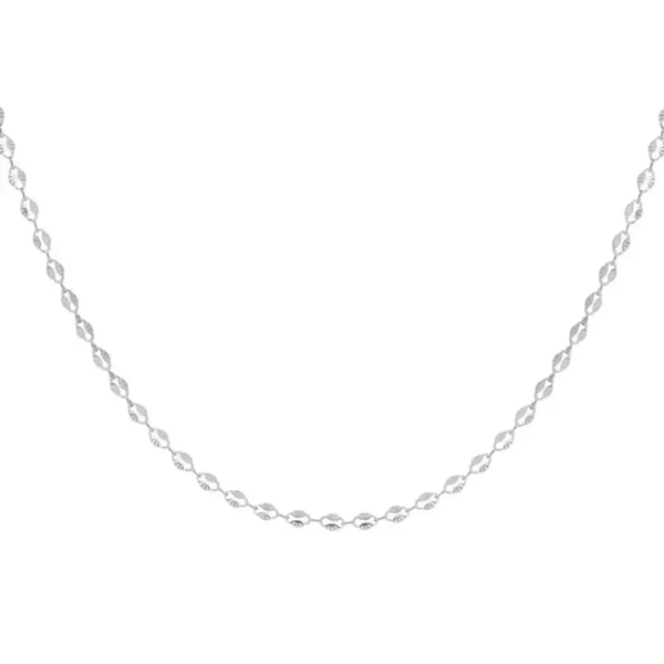 Open oval links necklace silver