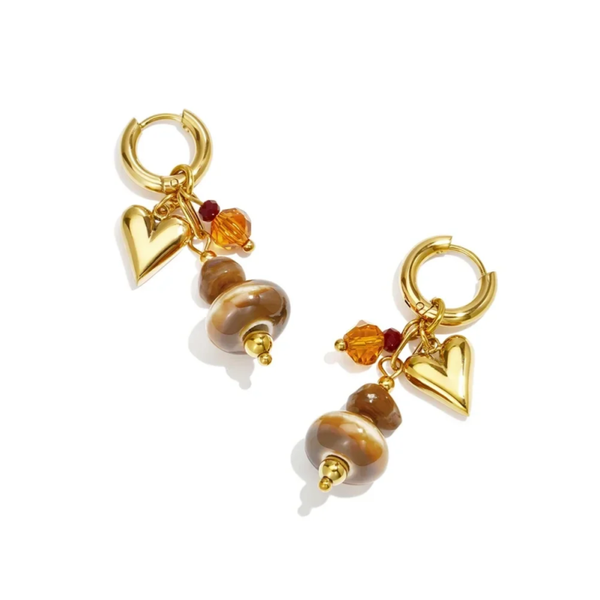 Daily pleasure earrings brown gold