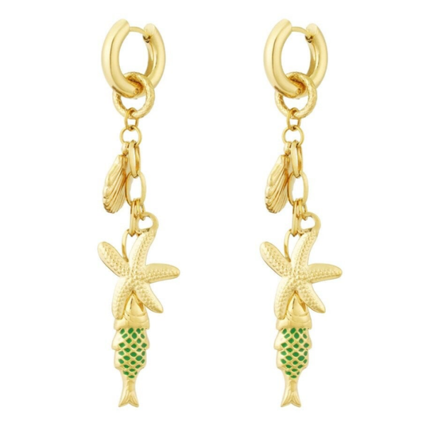 Fish earrings gold