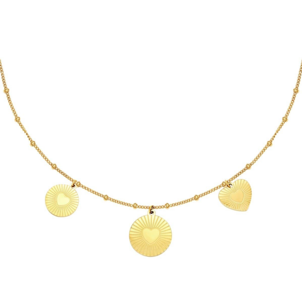 Shining hearts necklace gold