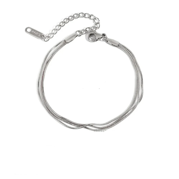 Triple layered bracelet silver