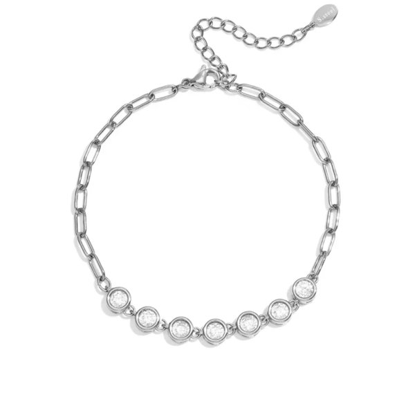 Elegant zircon bracelet silver