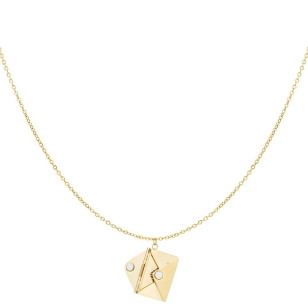 Envelope necklace gold