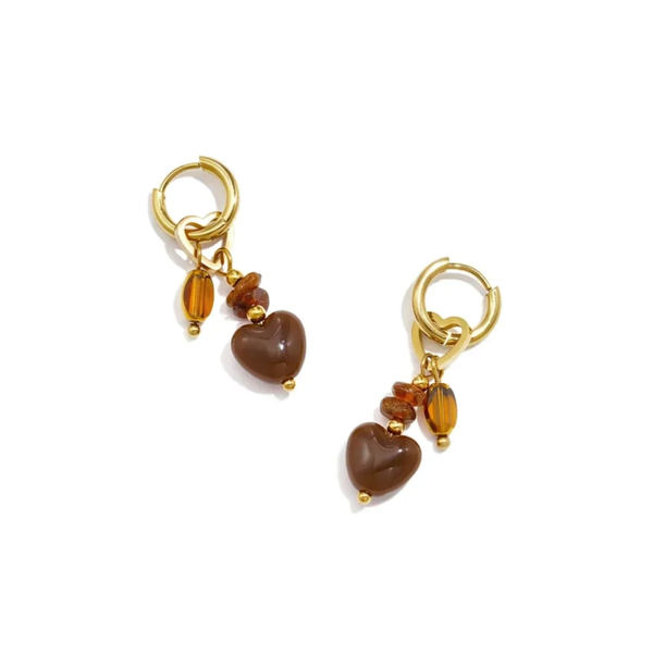 Heart to heart earrings gold