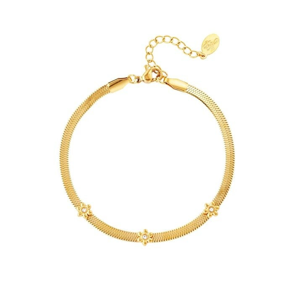 Three little flowers bracelet gold