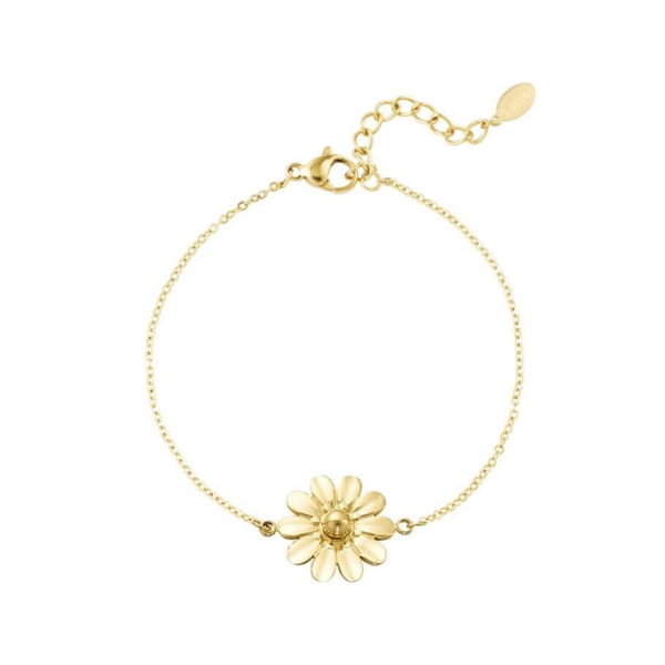 Ox-eye daisy bracelet gold
