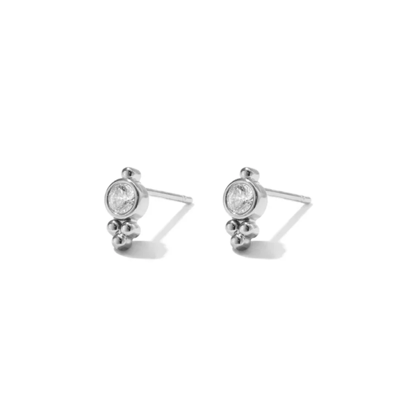 Simple daily zircon studs silver