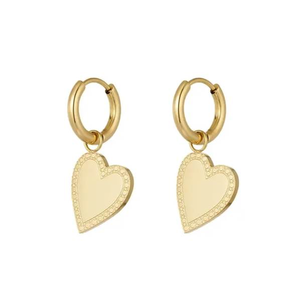 Elegant heart earrings gold