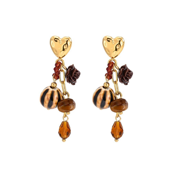 Autumn season earrings gold