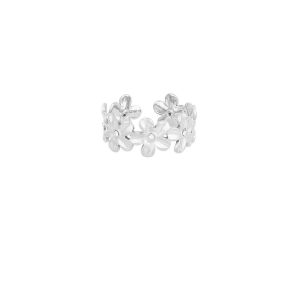 Flower power ring silver