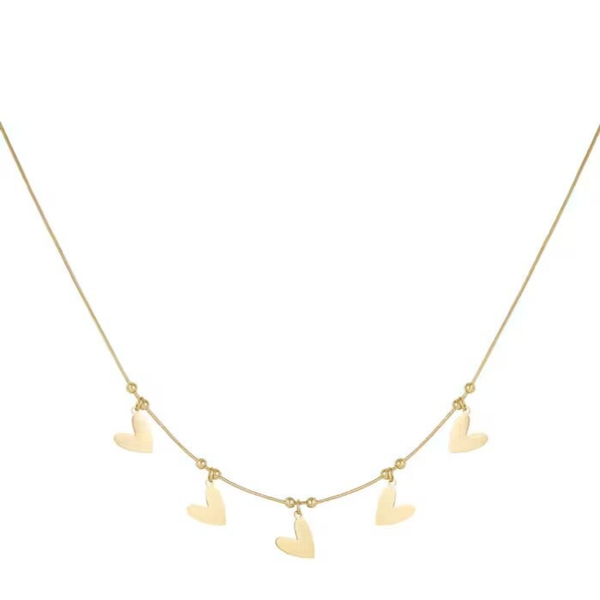Heart to heart necklace gold
