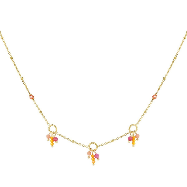 Colorful fiesta necklace orange gold