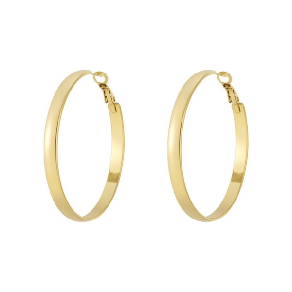 Thick basic hoop earrings gold