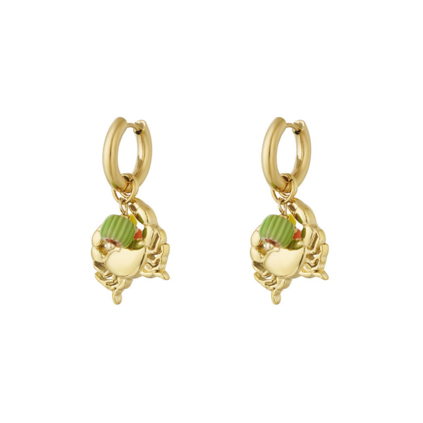 Crab earrings gold