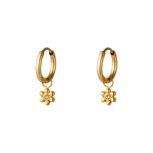 Little flower hoops gold