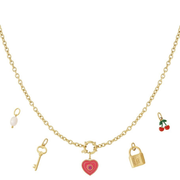DIY necklace shiny heart