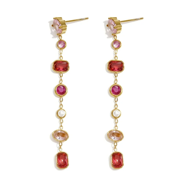 Mixed colors earrings gold