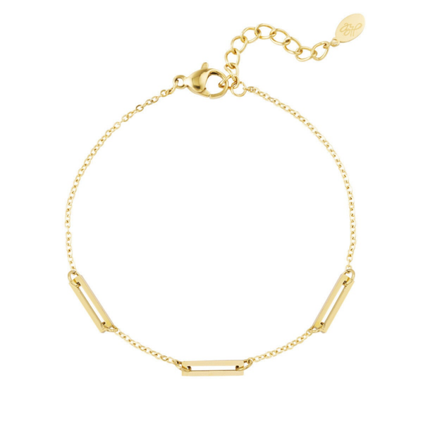 Three links bracelet gold