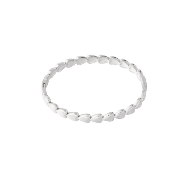 Hearts bangle silver
