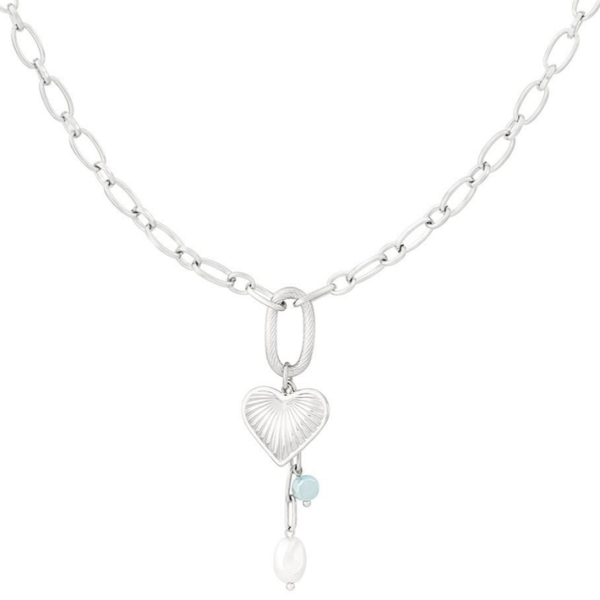 Glowing heart necklace silver