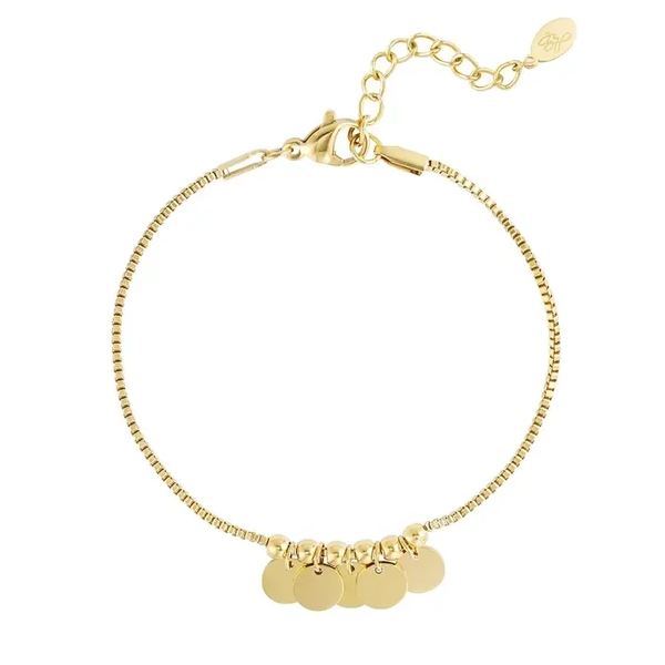 Hanging coins bracelet gold