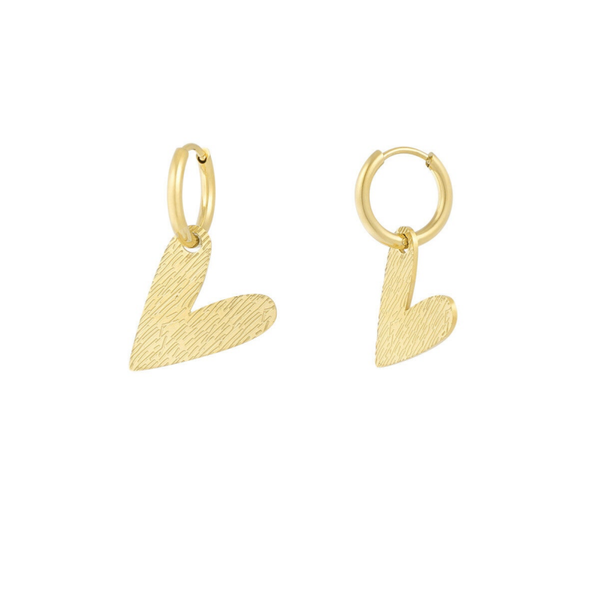 Follow your heart earrings gold