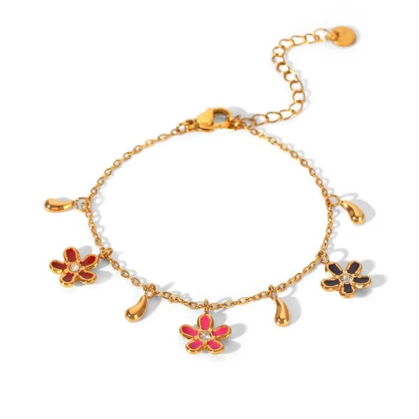 Flower happiness bracelet gold