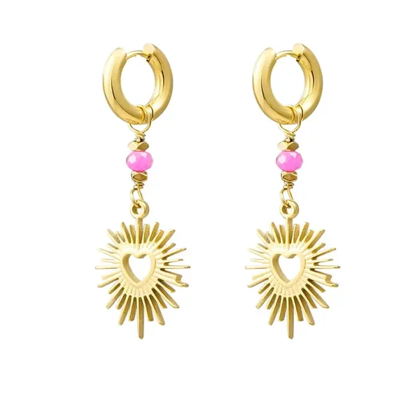 Ray of the sun earrings gold