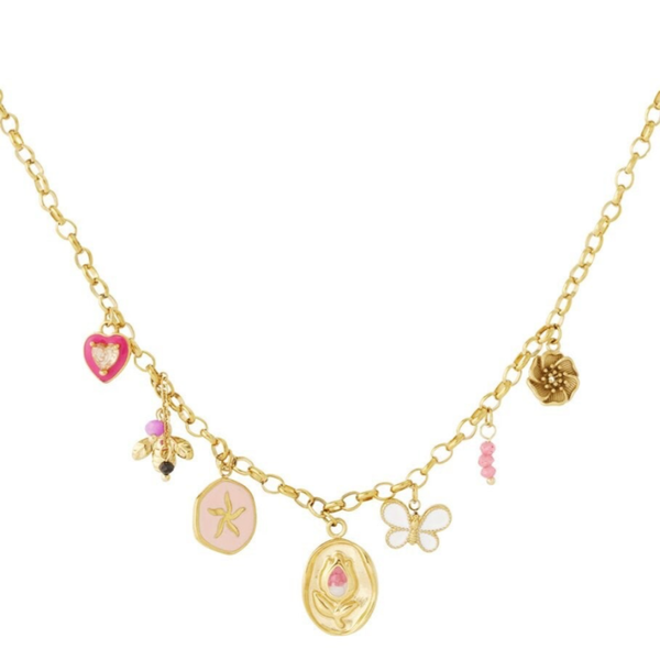 Spring blossom necklace gold