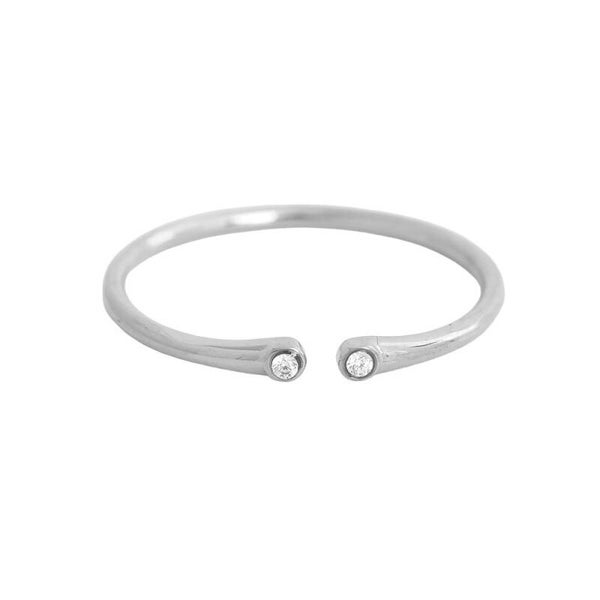 Open zirkonia ring silver