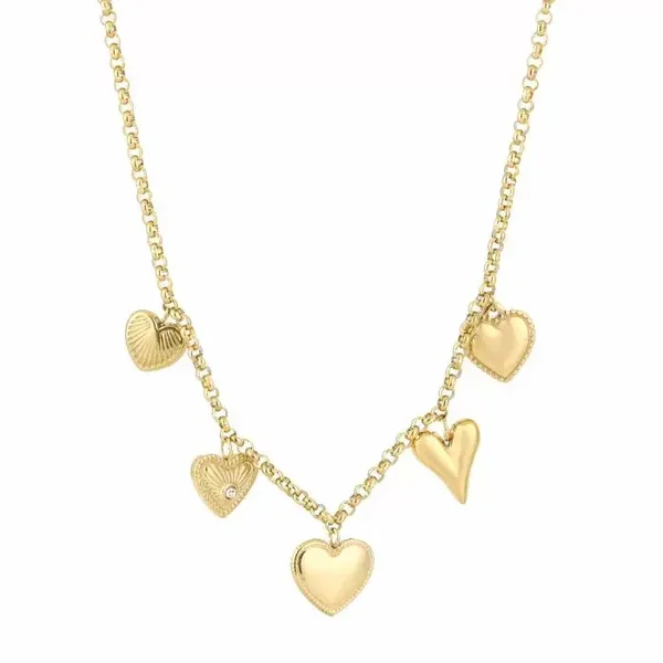 Heart charms necklace gold