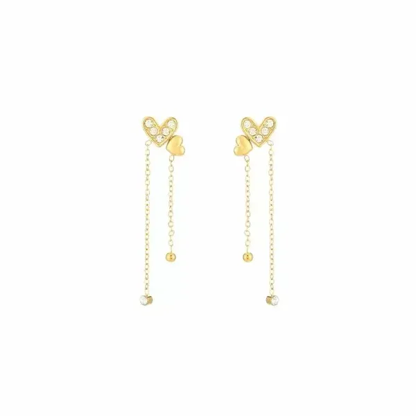 Heart chain earrings gold