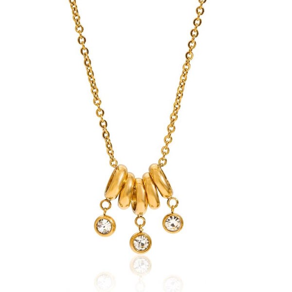 Diamond ring necklace gold