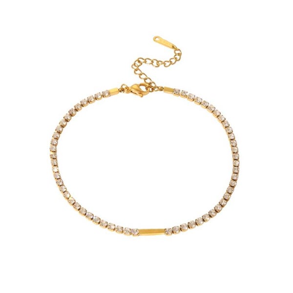 Tennis Anklet gold
