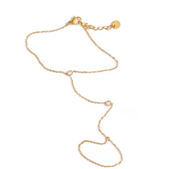 Diamond Hand Chain gold