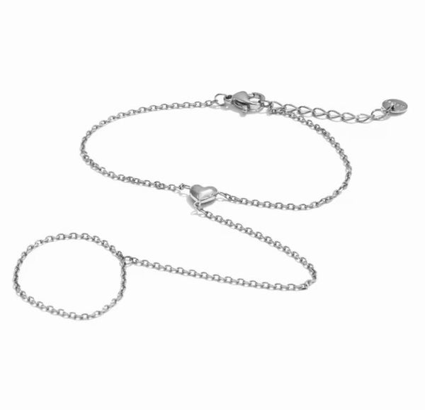 Heart Hand Chain silver