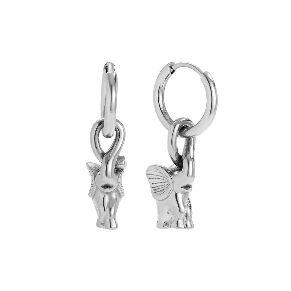 Elephant earrings silver