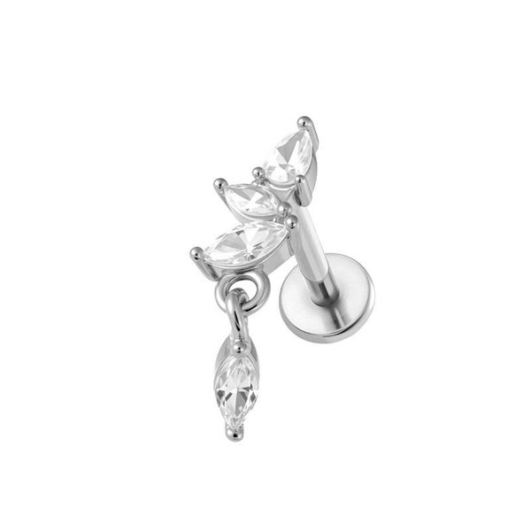 Pebble piercing silver