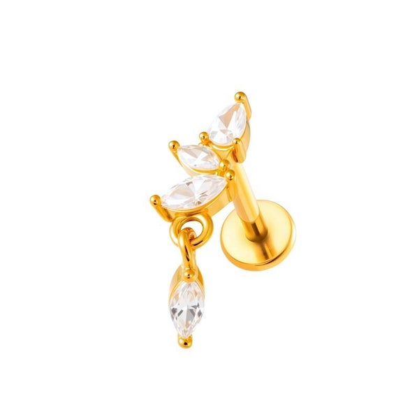 Pebble piercing gold