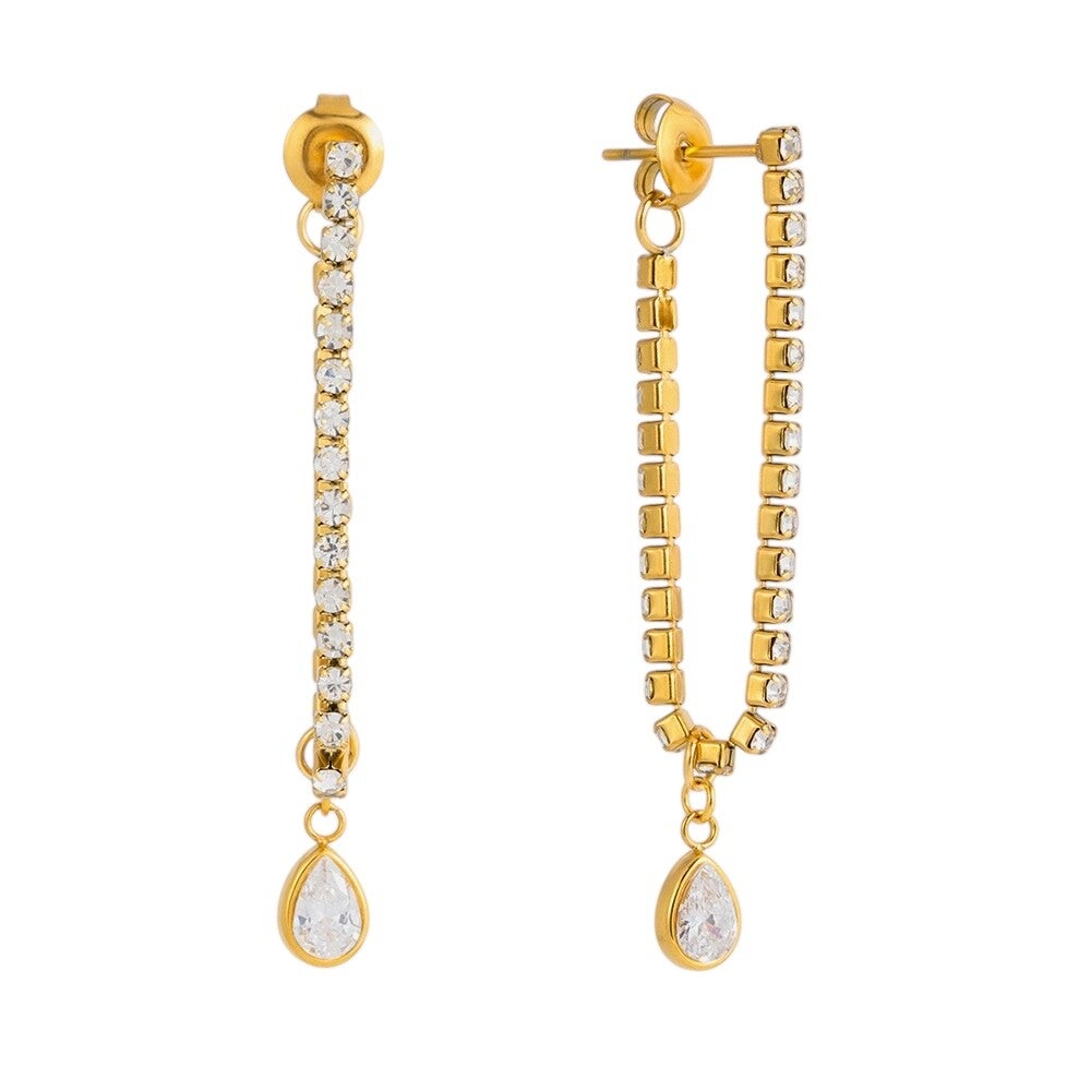 Drop chain earrings gold