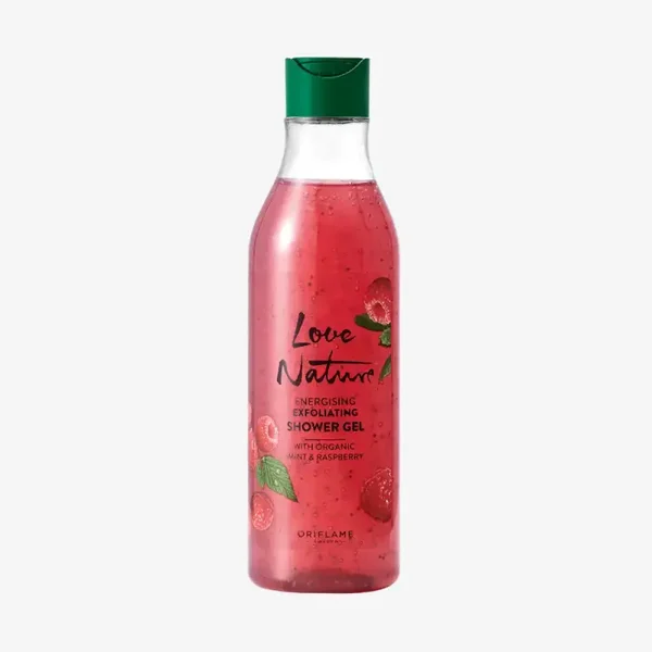 Love Nature Energising Exfoliating Shower Gel with Organic Mint & Raspberry 41496