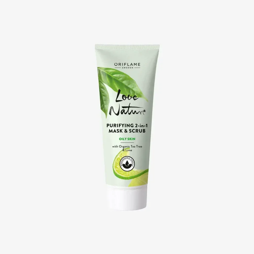 Love Nature Purifying 2-in-1 Mask & Scrub with Organic Tea Tree & Lime 35576
