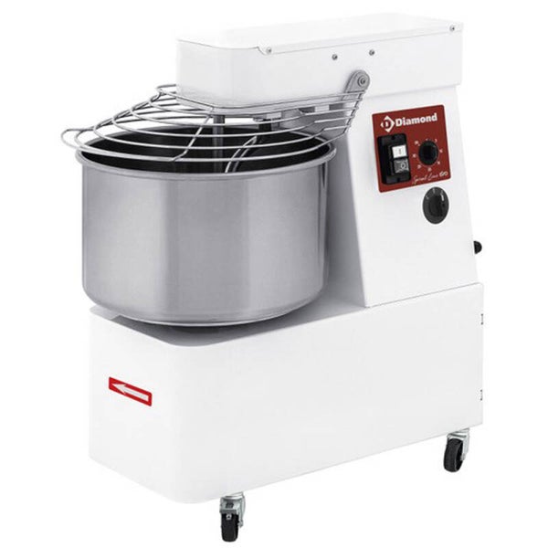 Impastatrice spirale 42 litri, 2 velocità, timer, su ruote