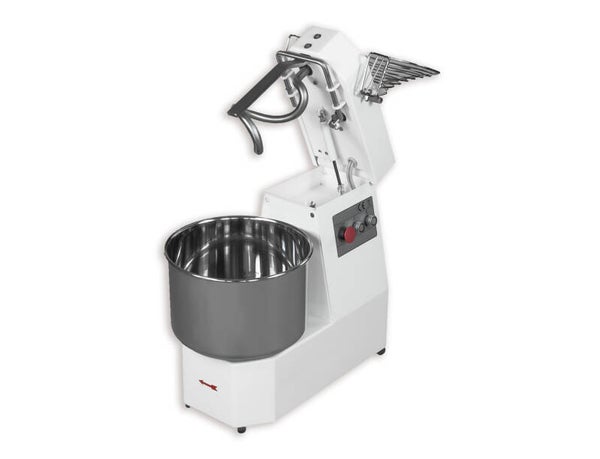 Impastatrice a spirale SM30 - 25 kg impasto - 32 L - testa ribaltabile - 400 V - 1 velocità– su ruote