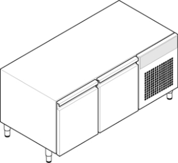 BASE REFRIGERATA GN1/1 - 2 PORTE CON GAS R290 T70 DIM. CM 140X65X62H