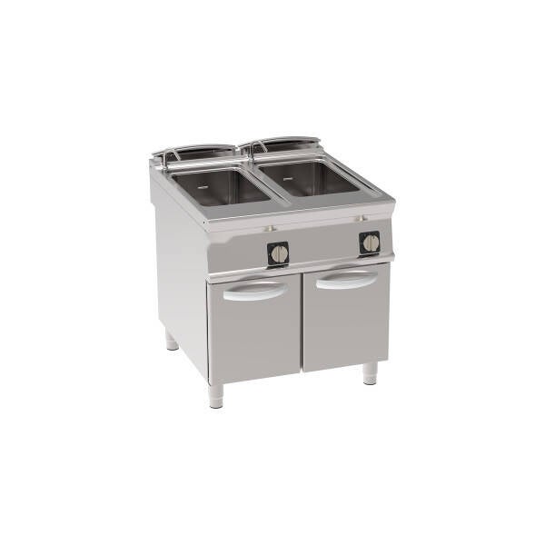 CUOCIPASTA GAS VASCA DOPPIA 40+40LT GN1/1 FREESTANDING SU VANO CHIUSO - CESTELLI NON INCLUSI