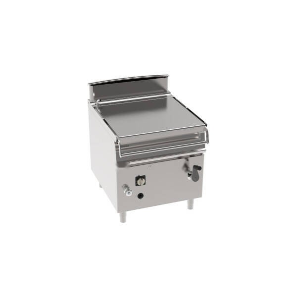 BRASIERA 80LT GAS BASCULANTE CON VASCA IN ACCIAIO INOX AISI 304 FREESTANDING SU VANO CHIUSO