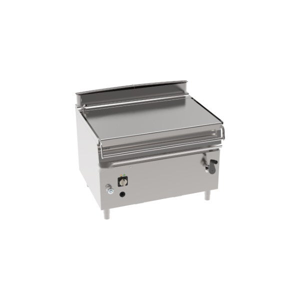 BRASIERA 120LT GAS BASCULANTE CON VASCA IN ACCIAIO INOX AISI 304 FREESTANDING SU VANO CHIUSO