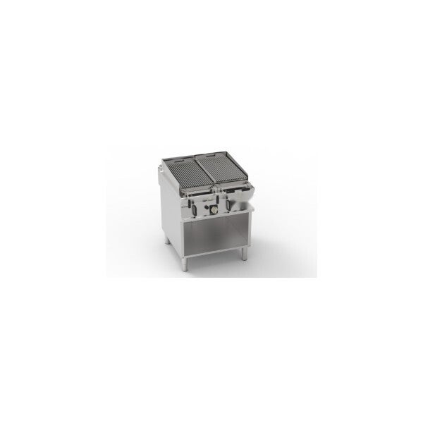 GRIGLIA GAS A PIETRA LAVICA FREESTANDING SU VANO APERTO