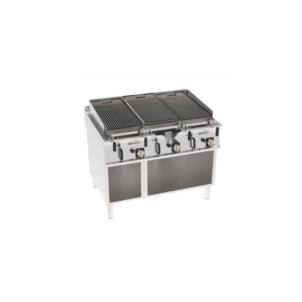 GRIGLIA GAS A PIETRA LAVICA FREESTANDING SU VANO APERTO